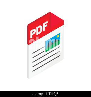 PDF-Dateisymbol, isometrischen 3d Stil Stock Vektor