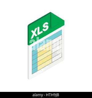 XLS-Symbol, isometrischen 3d Stil Stock Vektor