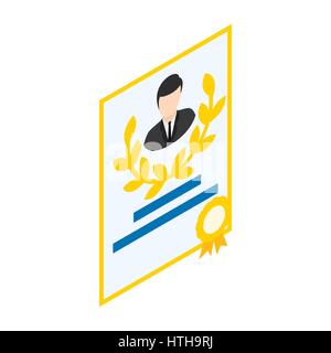 Mitarbeiter des Monats Symbols, isometrischen 3d Stil Stock Vektor