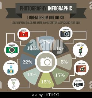 Fotografie, Infografik, flachen Stil Stock Vektor