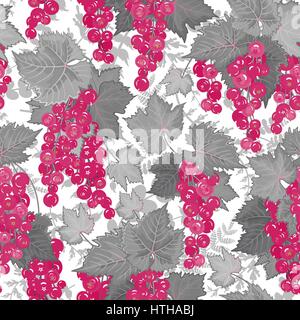 Vektormuster Beere. Hintergrund mit Johannisbeeren. Orange Grau Stock Vektor