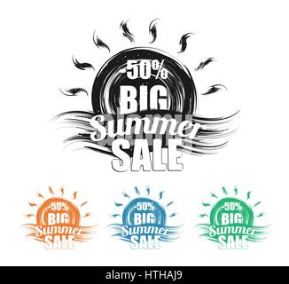 Sommer Sale schwarz Grunge-Vektor-Illustration. Stock Vektor