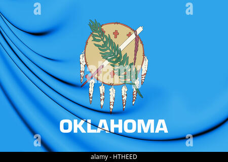 3D Flagge von Oklahoma, USA. 3D Illustration. Stockfoto