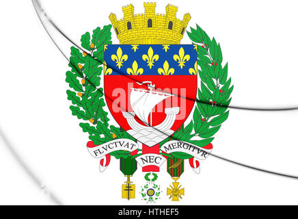 Wappen von Paris, Frankreich. 3D Illustration. Stockfoto