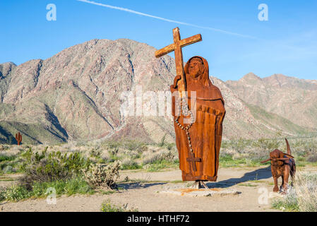 Metall-Skulptur Kunstwerk (von Ricardo Breceda). Borrego Springs, Kalifornien, USA. Stockfoto