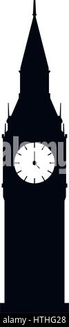 Big Ben-Symbol dargestellt auf einem weißen Hintergrund in Vektor Stock Vektor