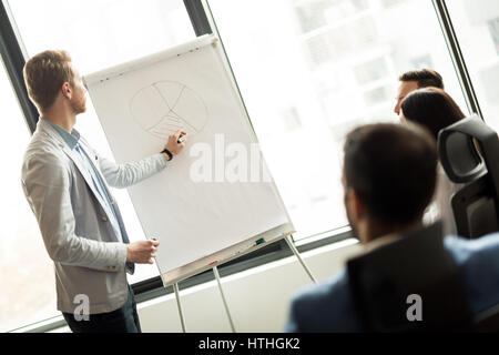 Wirtschaft Wissenschaft erklären Statistik Diagramm angezeigt Stockfoto