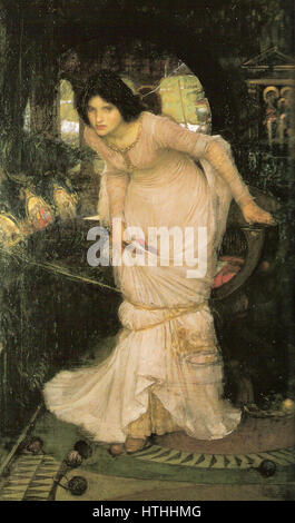 Die Dame der Schalotte Blick auf Lancelot Stockfoto