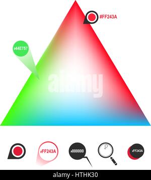 RGB-Farbdreieck und Symbole. Vektor eps8 Stock Vektor