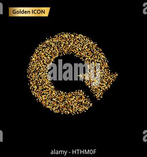 Symbol kreisförmige Pfeile von gold Kreisen. Vektor-illustration Stock Vektor