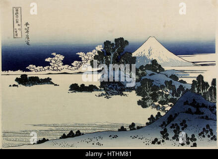 Katsushika Hokusai (1760-1849), Het strand van Shichiri in de Provincie Sagami (1829-33) Stockfoto