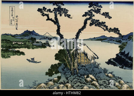 Katsushika Hokusai (1760-1849), Het Suwa Meer in de Provincie Shinano (1829-33) Stockfoto