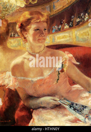 Mary Cassatt - Frau mit einer Perle Halskette Stockfoto