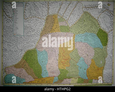 Karte von Georgien durch Prinz Prinz Bagrationi.17 Stockfoto