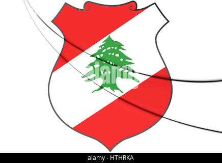 Wappen des Libanon. 3D Illustration. Stockfoto