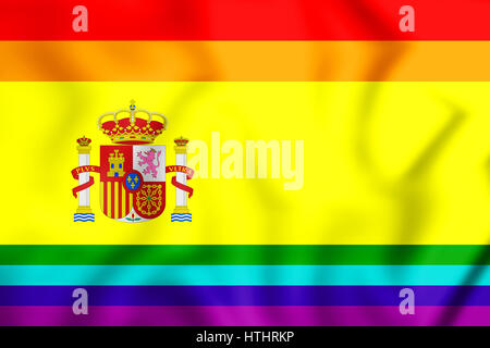 Spanischen Gay-Flagge. 3D Illustration. Stockfoto