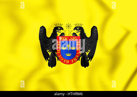 3D Flagge von Lima, Peru. 3D Illustration. Stockfoto