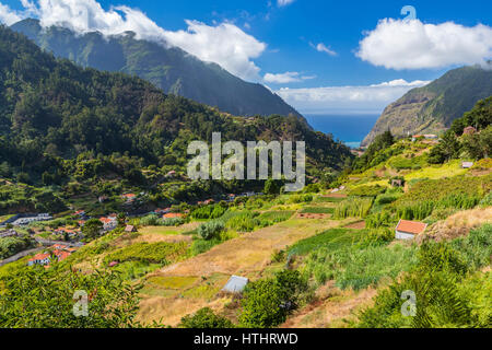 Landschaft in der Nähe von Sao Vicente, Madeira, Portugal. Stockfoto