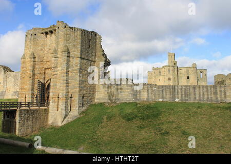 Warkworth Castle in Northumberland, England, UK Stockfoto