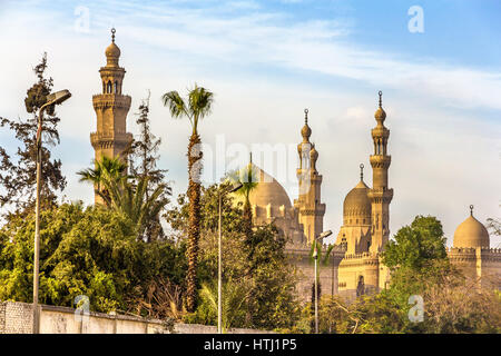 Blick auf die Moschee des Sultan Hassan und Al-Rifai in Kairo - Ägypten Stockfoto