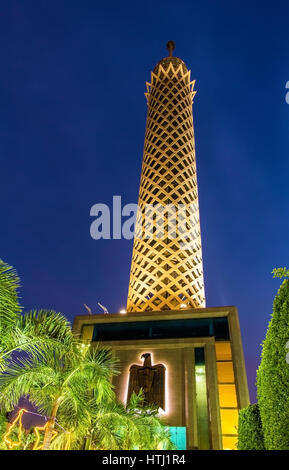 Kairo, Ägypten - Januar 2: Der Kairo Tower am 2. Januar 2015 in Kairo, Ägypten. Der Bau von 187 Metern Höhe wurde 1956-1961 gebaut. Stockfoto