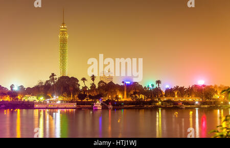 Blick auf den Turm von Kairo am Abend - Ägypten Stockfoto