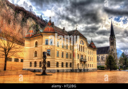 Regierungsgebäude in Vaduz - Liechtenstein Stockfoto