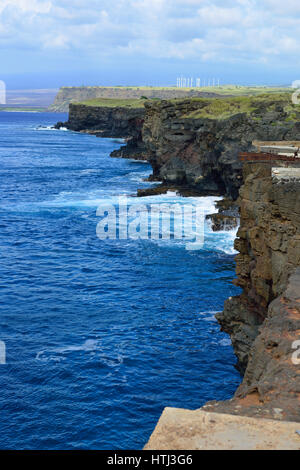 Pazifischen Ozean bei Ka Lae am südlichsten Punkt des Big Island von Hawaii Stockfoto