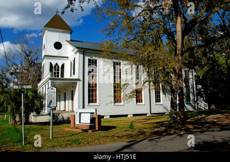 Ersten afrikanischen Baptist Kirche von Beaufort, South Carolina erwuchs ein Vorkriegs-Lob-Haus für die schwarzen Mitglieder des Beaufort Baptist Church. Stockfoto