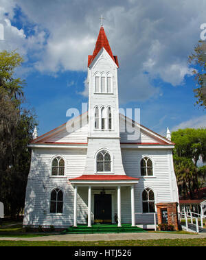 Tabernacle Baptist Church im historischen Bezirk von Beaufort, South Carolina bis 1840 stammt und diente als einer afroamerikanischen Kirche Anfang 1863. Stockfoto