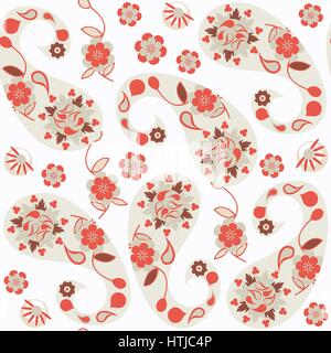Nahtlose Muster Paisley. Es befindet sich im Menü "Swatch". Östlichen Doodle folk Vektormuster. Lustiges Bild für Textil-und Oberfläche Stock Vektor