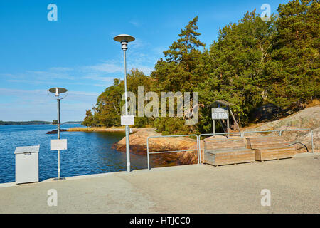 Sodra Grinda (Pier Süd) Anleger auf Insel Grinda, Stockholmer Schären, Schweden, Scandinavia Stockfoto