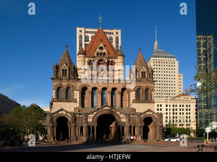Historischen Dreifaltigkeitskirche - Copley Square, Boston, Massachusetts Stockfoto