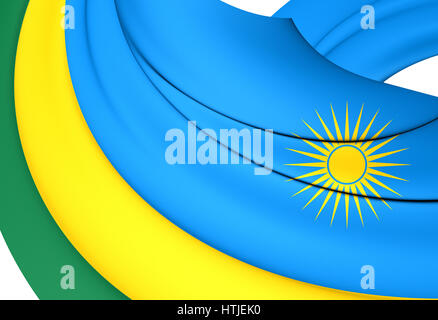 3D Flagge der Ruanda. 3D Illustration. Stockfoto