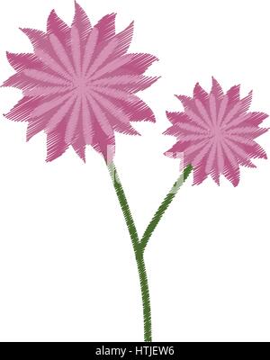 Blume Aster Dekoration Bild Skizze Stock Vektor