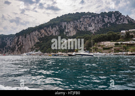 Marina di Capri an einem bewölkten Tag, Italien Stockfoto