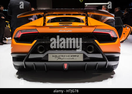 Lamborghini Huracan Performante auf dem 87. Internationalen Genfer Autosalon Stockfoto
