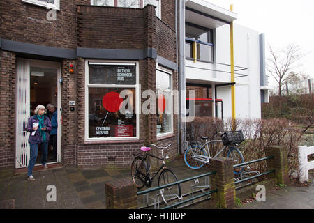 Rietveld Schroeder Museumshaus in der niederländischen Stadt Utrecht in den Niederlanden Stockfoto