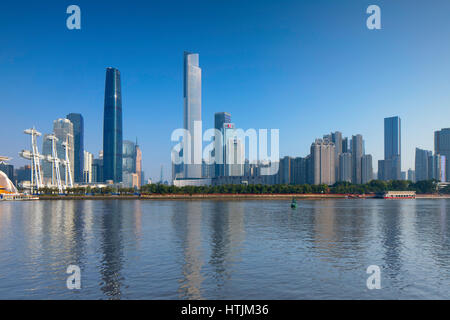 Skyline von Tianhe, Guangzhou, Guangdong, China Stockfoto