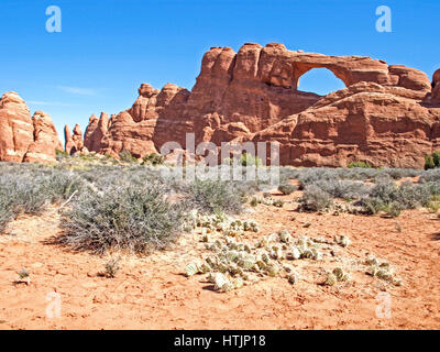 Natur-Nationalpark, Utah. Die Landschaft und die Felsen. Straßen und Propinki Park, Utah. Stockfoto