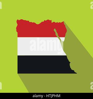 Karte von Ägypten mit dem Bild der Nationalflagge Stock Vektor
