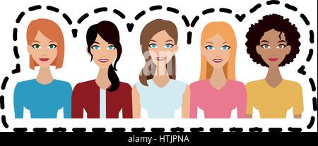 Gruppe von schönen Frauen Symbolbild Stock Vektor