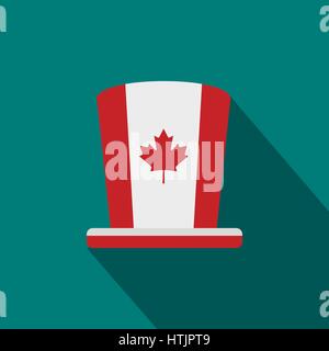 Canada Day-Hut-Symbol, flachen Stil Stock Vektor