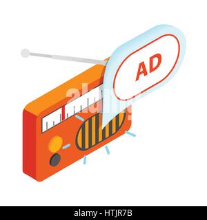 Radio-Werbe-Ikone, isometrischen 3d Stil Stock Vektor