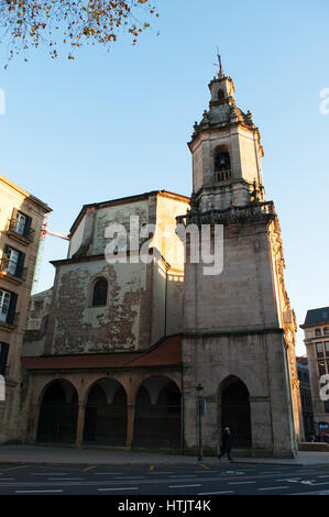 Bilbao: die Kirche St. Nikolaus, eine katholische Kirche im Barockstil, eingeweiht im Jahre 1756 in Casco Viejo, der Altstadt Stockfoto