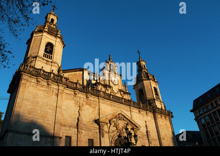 Bilbao: die Kirche St. Nikolaus, eine katholische Kirche im Barockstil, eingeweiht im Jahre 1756 in Casco Viejo, der Altstadt Stockfoto