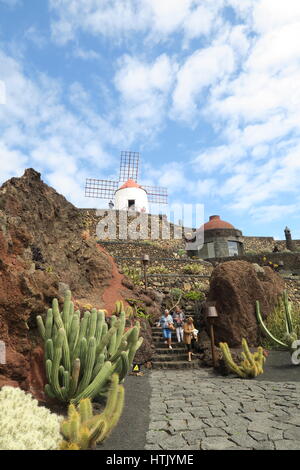 Cesar Manriques Kaktusgarten Guatiza, Lanzarote Stockfoto