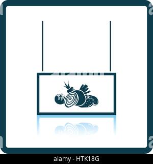 Gemüse-Markt-Abteilung-Symbol. Schatten-Reflexion-Design. Vektor-Illustration. Stock Vektor