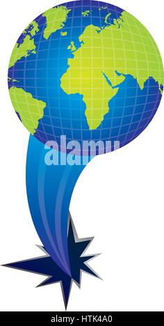 Planeten Erde mit Loch-Symbol Stock Vektor