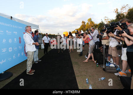 11. Februar 2017 - Sydney, NSW, Australien - SYDNEY, Australien - 11 Februar - kommt Sam Neill bei Tropfest 2017 im 11. Februar 2017 in Sydney, Australien. (Kredit-Bild: © Christopher Khoury/australische Presse über ZUMA Draht) Stockfoto